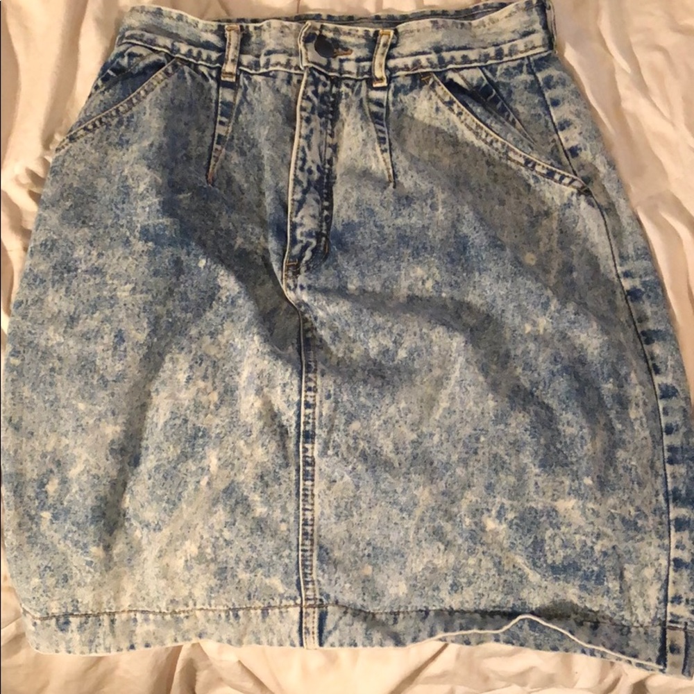 Acid Wash Denim Skirt